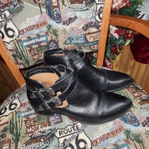 Black Ankle Boots with Buckle Detail